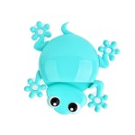 Toothbrush and toothpaste holder, frog, light blue color